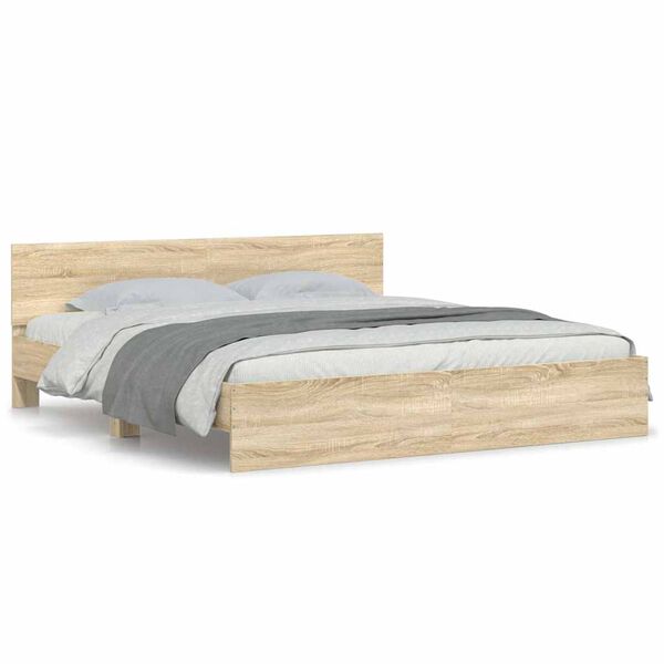 vidaXL Giroletto con Testiera Rovere Sonoma 200x200 cm