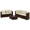 vidaXL Set Divano da Giardino 6 pz con Cuscini Marrone in Polyrattan