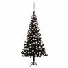 vidaXL Albero di Natale Preilluminato con Palline Nero 120 cm PVC