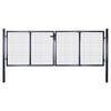 vidaXL Cancello da Giardino in Rete di Acciaio Zincato 300x75 cm Grigio