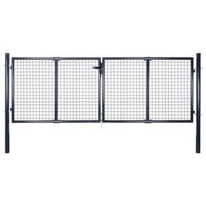 vidaXL Cancello da Giardino in Rete di Acciaio Zincato 300x75cm Grigio