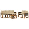 vidaXL Set di divani da esterno con cuscino 6 pcs Naturale e Beige