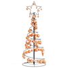 vidaXL Albero di Natale a LED con Palline 80 LED Bianco Caldo 120 cm