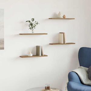 vidaXL Mensole Parete 4pz Rovere Artigianale 40x10x1,5cm in Truciolato