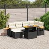 vidaXL Set Divani da Giardino con Cuscini 7pz Nero Polyrattan