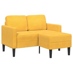 vidaXL Divano 2 Posti con Chaise longue a L Giallo Chiaro 125 cm Lino