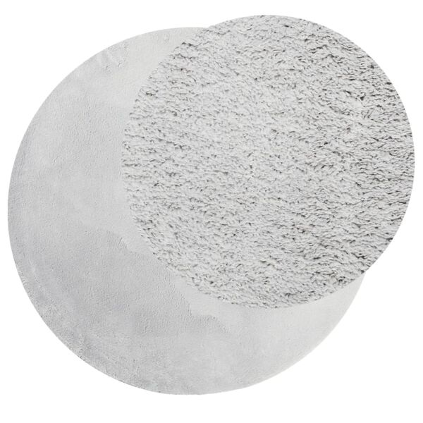 vidaXL Tappeto a Pelo Corto HUARTE Morbido e Lavabile Grigio &Oslash; 120 cm