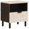 vidaXL Armadio da Notte Bianco 40 x 33 x 46 cm Legno di mango massello