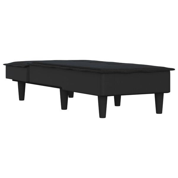 vidaXL Chaise Longue in Tessuto Nero