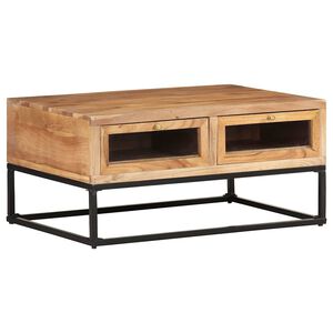 vidaXL Tavolino da Salotto 90x60x40 cm in Legno Massello di Acacia