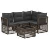 vidaXL Set Divano da Giardino 5 pcs Grigio polyrattan