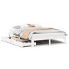 vidaXL Giroletto con Cassetti Bianco 140x200 cm Legno Massello di Pino