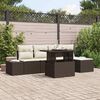 vidaXL Set Divano da Giardino 6 pcs Marrone e Crema polyrattan