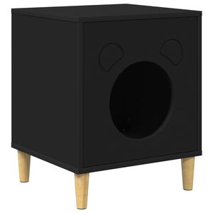 vidaXL Casa per Gatti Nero 42,5 x 40 x 53 cm Legno multistrato
