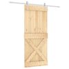 vidaXL Porta Scorrevole con Set Hardware 90x210 cm Legno Massello Pino