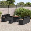 vidaXL Set Divano da Giardino con cuscino 11 pcs Nero polyrattan