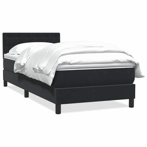 vidaXL Giroletto a Molle con Materasso Nero 80x220 cm Velluto