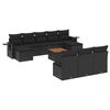 vidaXL Set Divani da Giardino 11 pz con Cuscini in Polyrattan Nero
