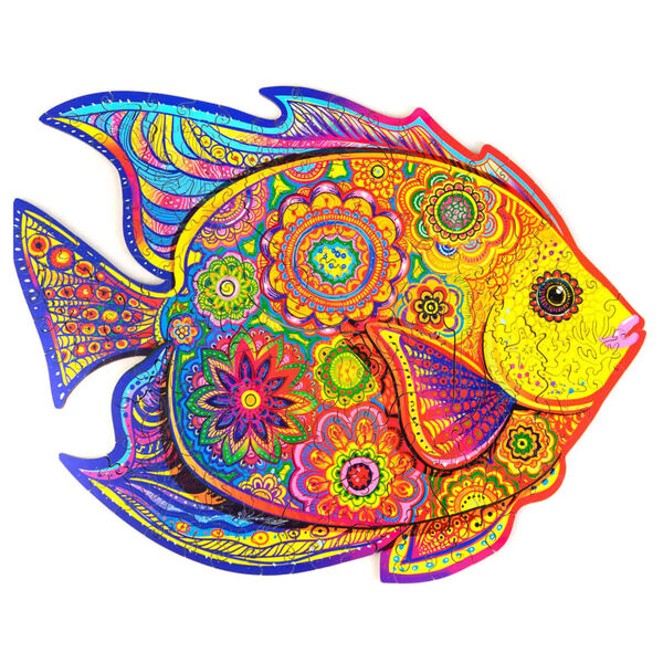 UNIDRAGON Puzzle in Legno 196 pz Shining Fish Medio 32x24 cm