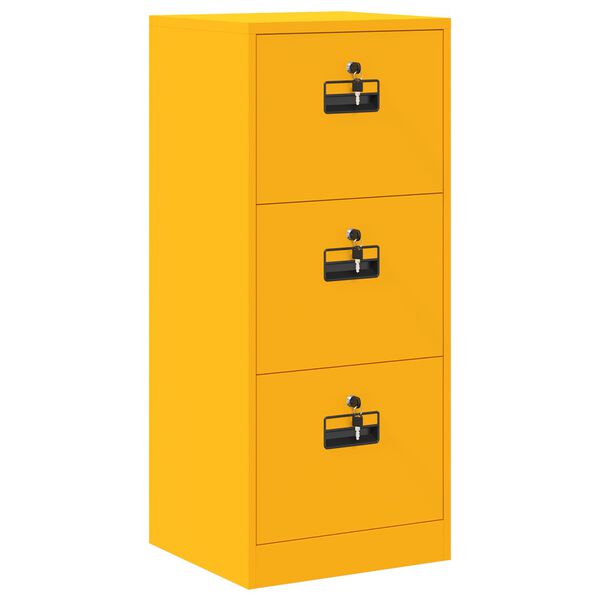 vidaXL Armadio per File Geometrico Giallo senape 45,5 x 42 x 106,5 cm