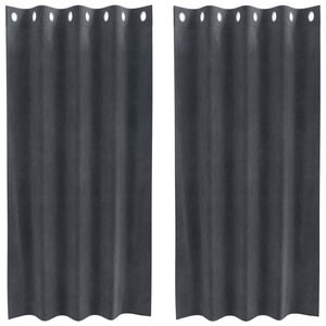 vidaXL Tende oscuranti 2 pcs Grigio chiaro 140 x 175 cm Velluto