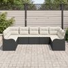 vidaXL Set Divano da Giardino 9 pcs Nero e bianco polyrattan