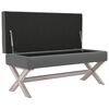 vidaXL Sgabello Portaoggetti Grigio Scuro 110x45x49 cm in Tessuto