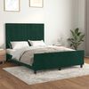vidaXL Giroletto senza Materasso Verde Scuro 140x190 cm in Velluto