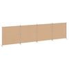 vidaXL Paravento a 4 Pannelli Beige 698 x 180 cm Tessuto