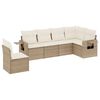 vidaXL Set Divano da Giardino 6 pz con Cuscini Beige in Polyrattan