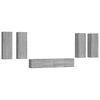 vidaXL Set di Mobili Porta TV 6 pz Grigio Sonoma in Legno Multistrato