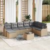 vidaXL Set Divano da Giardino 9 pcs beige e grigio chiaro Poly Rattan
