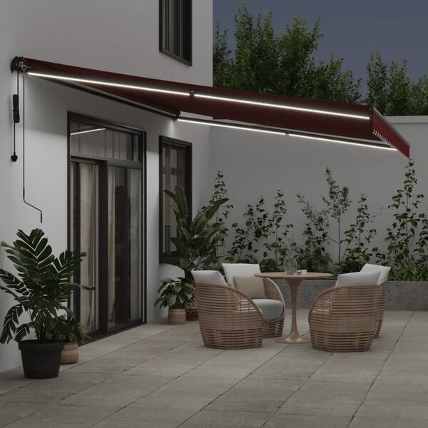 vidaXL Tenda da Sole Retrattile Automatica con LED Bord&ograve; 500x350 cm