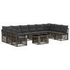 vidaXL Set Divano da Giardino 11 pz Grigio polyrattan