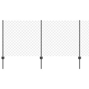 vidaXL Recinzione a maglie con palo 10 x 1 m Acciaio rivestito in PVC