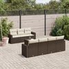 vidaXL Set Divani da Giardino 8 pz con Cuscini Marrone in Polyrattan