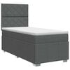 vidaXL Letto box spring con materasso Grigio Scuro Singolo Tessuto
