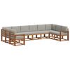 vidaXL Set di divani da esterno 10 pz Grigio Naturale e Chiaro