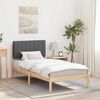 vidaXL Letto con Testiera Rivestita Grigio scuro 90 x 190 cm
