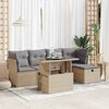 vidaXL Set Divano da Giardino 6 pz con Cuscini Beige in Polyrattan