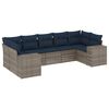 vidaXL Set Divani da Giardino 7 pz con Cuscini Grigio in Polyrattan