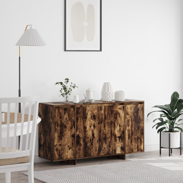 vidaXL Credenza Rovere fum&eacute; 135 x 41 x 75 cm Legno multistrato