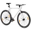 vidaXL Bicicletta a Scatto Fisso Bianca e Nera 700c 59 cm