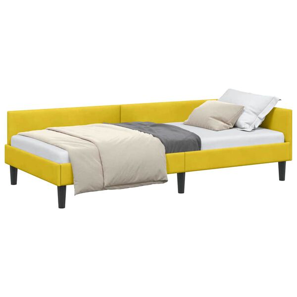 vidaXL Cornice del letto ad angolo Giallo 90 cm x 190 cm Velluto