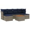 vidaXL Set Divani da Giardino 7 pz con Cuscini Grigio in Polyrattan
