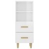 vidaXL Credenza 34,5x34x90 cm in Legno Multistrato Bianco Lucido