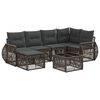 vidaXL Set Divano da Giardino 7 pz Grigio e Grigio Scuro polyrattan