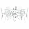 vidaXL Set da Pranzo per Giardino 7 pcs Bianco Alluminio