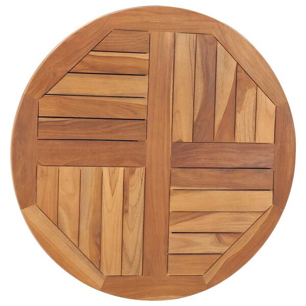 vidaXL Piano Tavolo in Legno Massello di Teak Rotondo 2,5 cm 70 cm