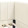 vidaXL Cornice del letto ad angolo Crema 80 cm x 200 cm Velluto